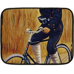 Policeman On Bicycle Fleece Blanket (mini) by vintage2030