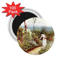 Lady And Scenery 2 25  Magnets (100 Pack)  by vintage2030