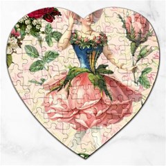 Flower Girl Jigsaw Puzzle (heart) by vintage2030