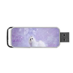 Cute Little Maltese, Soft Colors Portable Usb Flash (one Side) by FantasyWorld7