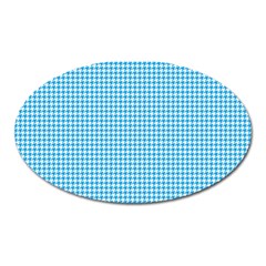 Oktoberfest Bavarian Blue Houndstooth Check Oval Magnet by PodArtist