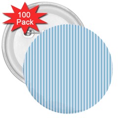 Oktoberfest Bavarian Blue And White Mattress Ticking 3  Buttons (100 Pack)  by PodArtist