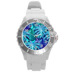 Leaves Tropical Palma Jungle Round Plastic Sport Watch (l) by Sapixe