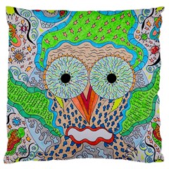 Cosmic Owl Large Cushion Case (two Sides) by chellerayartisans