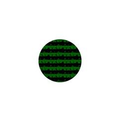 Alien Green And Black Halloween Nightmare Stripes  1  Mini Buttons by PodArtist