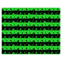 Monster Green And Black Halloween Nightmare Stripes  Double Sided Flano Blanket (medium)  by PodArtist