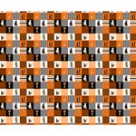 Witches, Monsters and Ghosts Halloween Orange and Black Patchwork Quilt Squares Deluxe Canvas 14  x 11  (Stretched) 14  x 11  x 1.5  Stretched Canvas