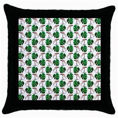 Flamingo Leaf Patttern Throw Pillow Case (black) by snowwhitegirl