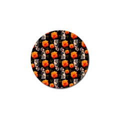 Girl With Roses And Anchors Black Golf Ball Marker (4 Pack) by snowwhitegirl