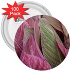 Pink Leaves 3  Buttons (100 pack)  Front