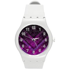 Background Wallpaper Motif Design Round Plastic Sport Watch (m) by Sapixe