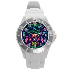 Pattern Nature Design Patterns Round Plastic Sport Watch (l) by Sapixe