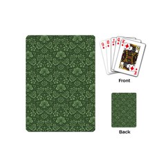 Damask Green Playing Cards (mini) by vintage2030