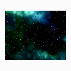 Galaxy Sky Blue Green Small Glasses Cloth (2-side) by snowwhitegirl