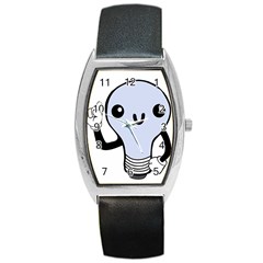 Blue  Kawaii Bulb Barrel Style Metal Watch by snowwhitegirl