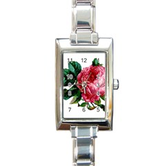 Pink Vin Rose Rectangle Italian Charm Watch by snowwhitegirl