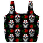 Skull Pattern Black Full Print Recycle Bag (XL) Back