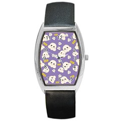 Cute Kawaii Popcorn Pattern Barrel Style Metal Watch by Valentinaart