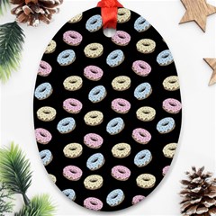 Donuts Pattern Ornament (oval) by Valentinaart