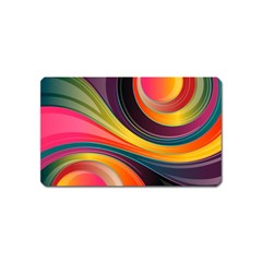 Abstract Colorful Background Wavy Magnet (name Card) by Simbadda