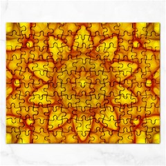 Kaleidoscope Floral Mandala Yellow Rectangular Jigsaw Puzzl by Simbadda