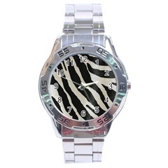 Zebra Print Stainless Steel Analogue Watch by NSGLOBALDESIGNS2