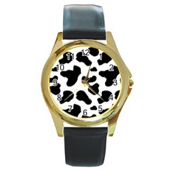 Cheetah Print Round Gold Metal Watch by NSGLOBALDESIGNS2