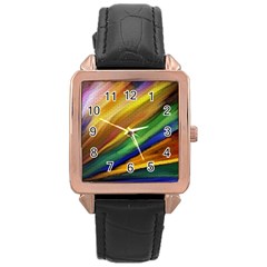 Graffiti Painting Pattern Abstract Rose Gold Leather Watch  by Nexatart