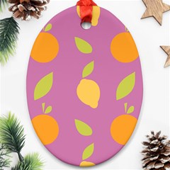 Seamlessly Pattern Fruits Fruit Ornament (oval) by Nexatart