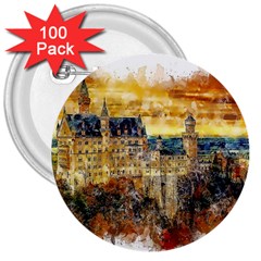 Architecture Castle Fairy Castle 3  Buttons (100 Pack)  by Nexatart