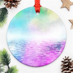 Background Art Abstract Watercolor Ornament (round) by Sapixe