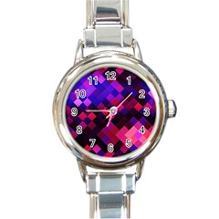 Pattern Seamless Pattern Tile Round Italian Charm Watch by Sapixe