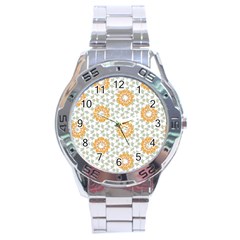 Stamping Pattern Fashion Background Stainless Steel Analogue Watch by Sapixe