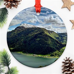 Panoramic Nature Mountain Water Ornament (round) by Sapixe