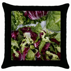 Salad Lettuce Vegetable Throw Pillow Case (black) by Sapixe