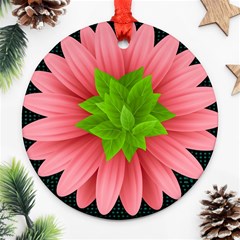 Plant Flower Flowers Design Leaves Ornament (round) by Sapixe