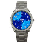 Background Course Gradient Blue Sport Metal Watch Front