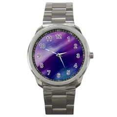 Purple Background Art Abstract Watercolor Sport Metal Watch by Sapixe