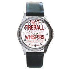 Fireball Whiskey Shirt Solid Letters 2016 Round Metal Watch by crcustomgifts