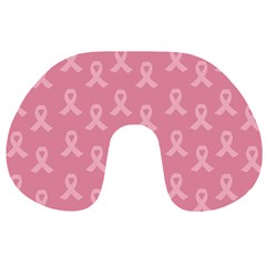 Pink Ribbon - Breast Cancer Awareness Month Travel Neck Pillows by Valentinaart