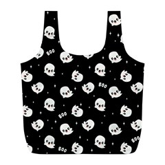 Cute Kawaii Ghost Pattern Full Print Recycle Bag (l) by Valentinaart