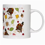 Thanksgiving Turkey pattern White Mugs Right