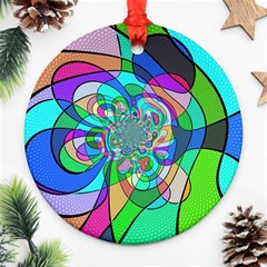 Retro Wave Background Pattern Ornament (round) by Sapixe