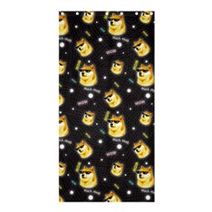 Doge Much Thug Wow Pattern Funny Kekistan Meme Dog Black Background Shower Curtain 36  X 72  (stall)  by snek