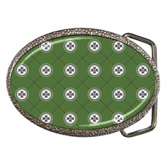 Logo Kekistan Pattern Elegant With Lines On Green Background Belt Buckles by snek