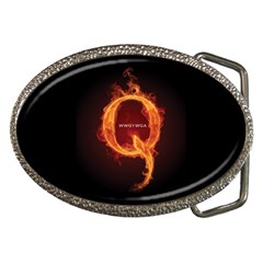 Qanon Letter Q Fire Effect Wwgowga Wwg1wga Belt Buckles by snek