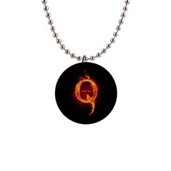 Qanon Letter Q Fire Effect Wwgowga Wwg1wga 1  Button Necklace by snek