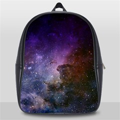 Carina Nebula Ngc 3372 The Grand Nebula Pink Purple And Blue With Shiny Stars Astronomy School Bag (large) by genx