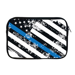 Usa Flag The Thin Blue Line I Back The Blue Usa Flag Grunge On White Background Apple Macbook Pro 17  Zipper Case by snek