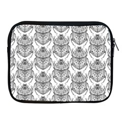 Scarab Pattern Egyptian Mythology Black And White Apple Ipad 2/3/4 Zipper Cases by genx